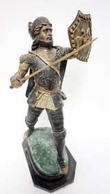 CAST BRONZE SCULPTURE OF WARRIOR