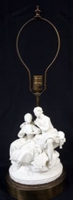 PARIAN TABLE LAMP ON METAL BASE