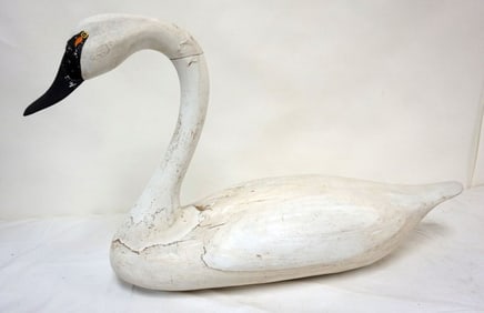 LARGE CARVED WOOD GOOSE