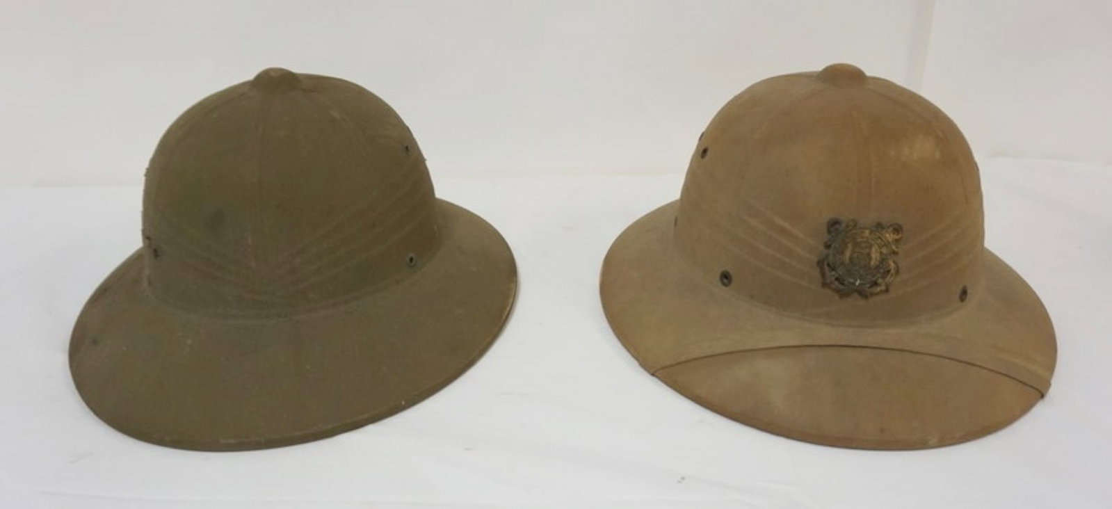 PITH HELMETS: 2 PITH HELMETS