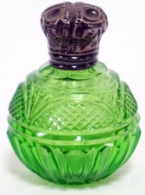 GREEN CUT GLASS PERFUME
