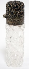 CUT GLASS BOX WITH SILVER LID