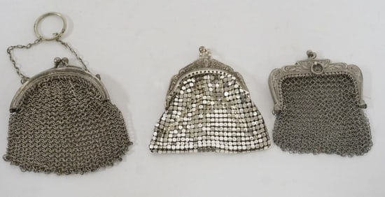 ANTIQUE LADIES MESH COIN BAGS