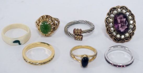LADIES RING ASSORTMENT WITH 14K GOLD DIAMOND BAND