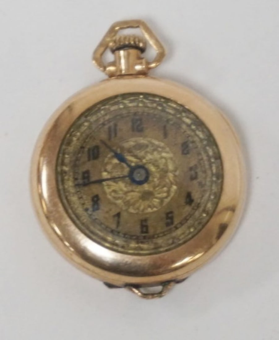 ANTIQUE LADIES WATCH PENDANT: ANTIQUE LADIES 14K GF 20 YEAR WATCH PENDANT