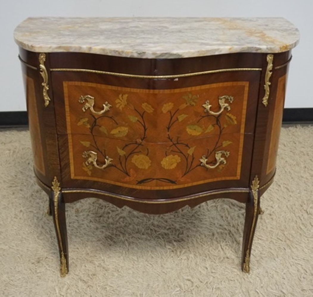 FRENCH MARBLE TOP COMMODE (1 of 4)