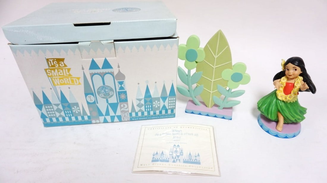 WALT DISNEY CLASSIC COLLETIONS SMALL WORLD: WALT DISNEY CLASSIC COLLECTIONS IT'S A SMALL WORLD AFTER ALL, UNITED STATES OF AMERICA *HELLO ALHOA*, APPROXIMATELY 7 IN H