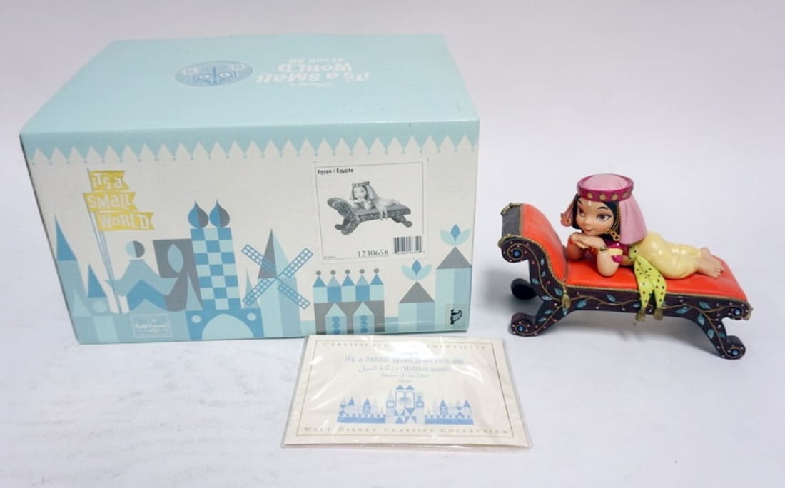 WALT DISNEY CLASSIC COLLETIONS SMALL WORLD: WALT DISNEY CLASSIC COLLECTIONS, IT'S A SMALL WORLD AFTER ALL, EGYPT *QUEEN OF NILE*, APPROXIMATELY 5 IN H