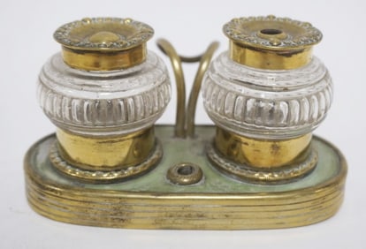 ANTIQUE DOUBLE INKWELL