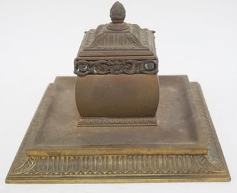 ANTIQUE BRASS INKWELL