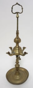 ANTIQUE BRASS WHALE OIL LAMP