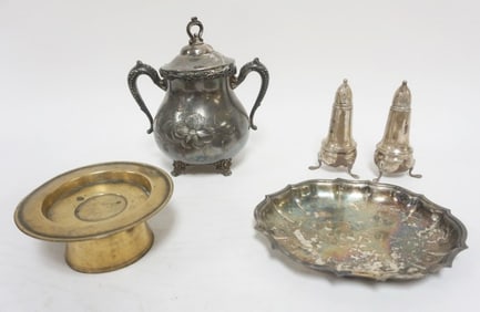 STERLING SILVER SALT & PEPPER SHAKERS, ETC