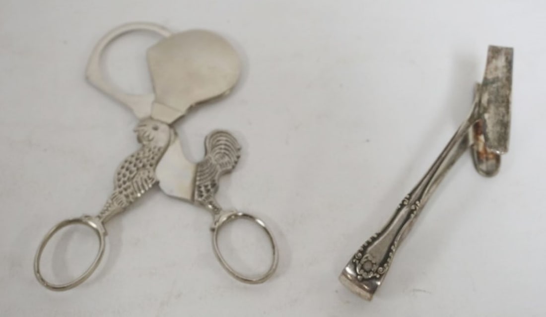 GERMAN SILVERPLATE EGG SCISSORS & ASPARAGUS TONGS (1 of 4)