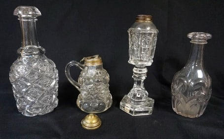 GROUP OF ASSORTED ANTIQUE FLINT GLASS