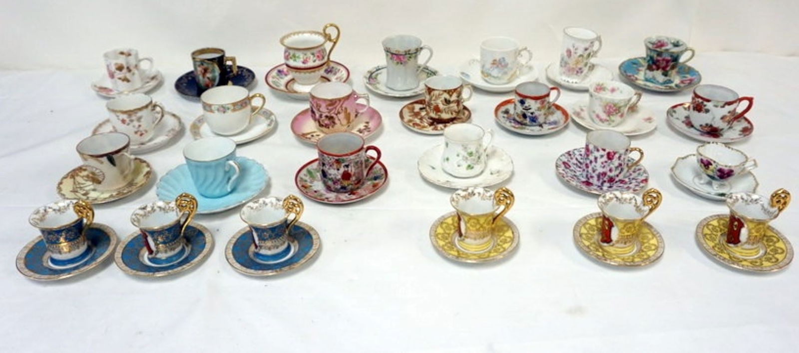LARGE ASSORTMENT OF TEA & DEMITASSE CUPS & SAUCERS (1 of 5)