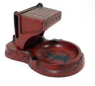 UNUSUAL CAST IRON ASHTRAY CIGARETTE DISPENSER