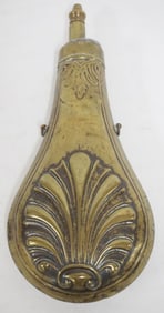 ANTIQUE BRASS POWDER FLASK