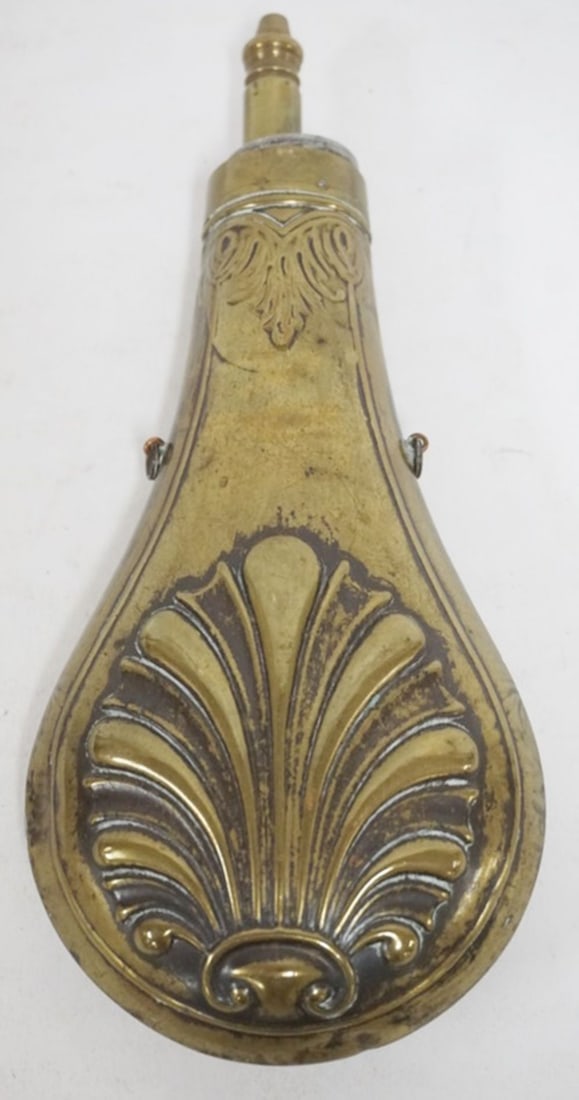 ANTIQUE BRASS POWDER FLASK (1 of 3)