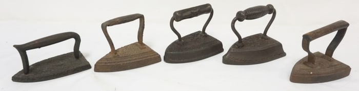 GROUP OF ASSORTED ANTIQUE FLAT IRONS
