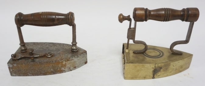 2 ANTIQUE COAL FLAT IRONS