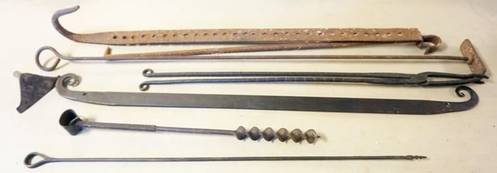 ASSORTED ANTIQUE IRON ITEMS