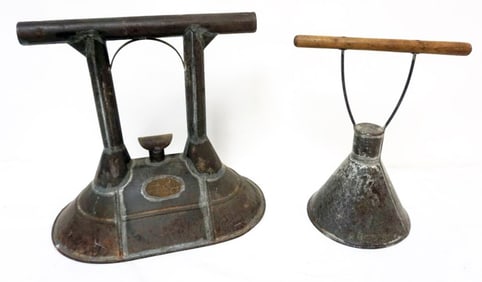 PRIMITIVE TIN CLOTHES WASHER HAND PLUNGERS