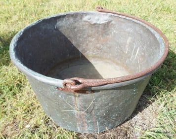 LARGE ANTIQUE COPPER APPLE BUTTER KETTLE