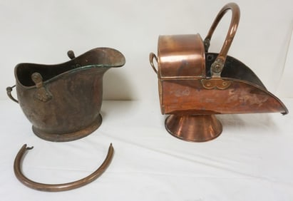 ANTIQUE COPPER COAL SKUTTLES