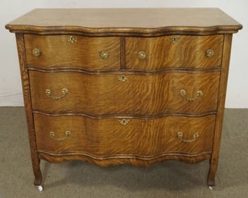 OAK SERPENTINE FRONT CHEST