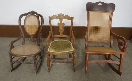 ASSORTED VICTORIAN ROCKERS AND CHAIR