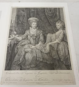 ANTIQUE ENGRAVING OF CHARLOTTE OF MECKLENBURG