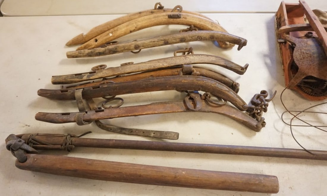 HARNESSES, GRAIN FLAIL, RUG BEATER & GRASS SEEDER (1 of 2)