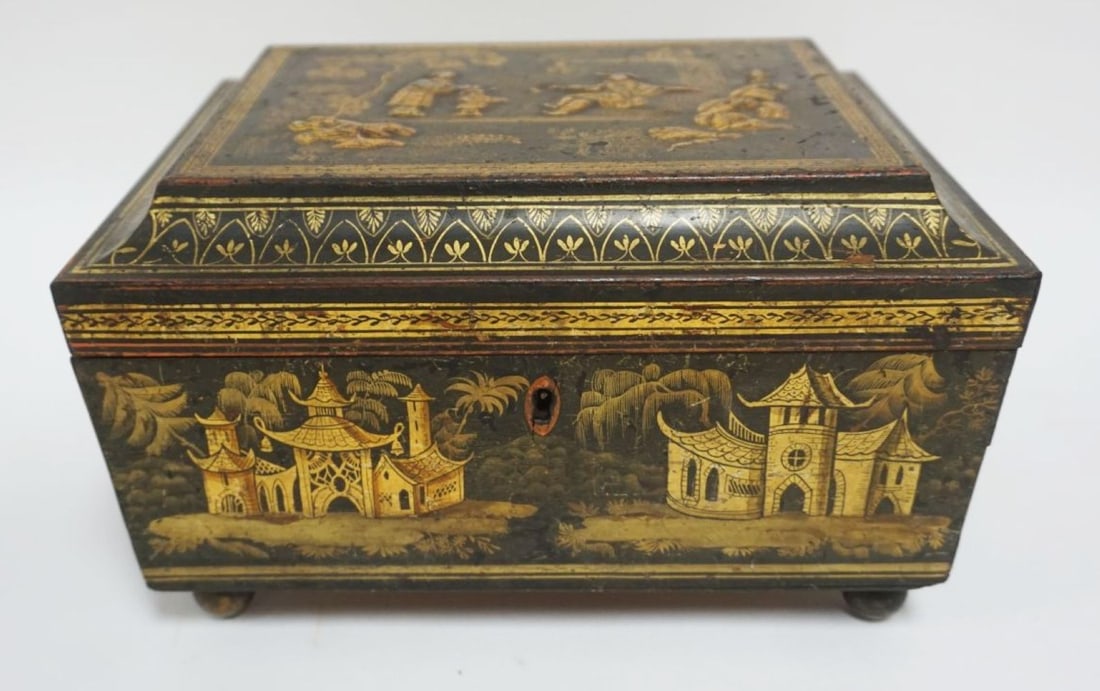ANTIQUE LACQUERED BOX (1 of 6)