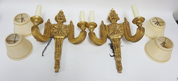 PAIR OF NEOCLASSICAL CANDLE WALL SCONCES