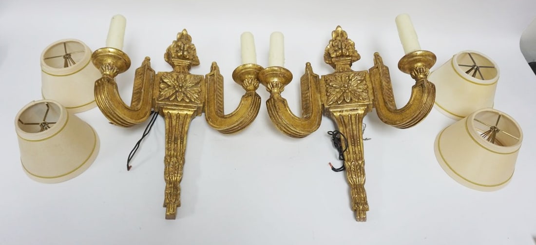 PAIR OF NEOCLASSICAL CANDLE WALL SCONCES (1 of 4)
