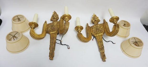 PAIR OF NEOCLASSICAL CANDLE WALL SCONCES