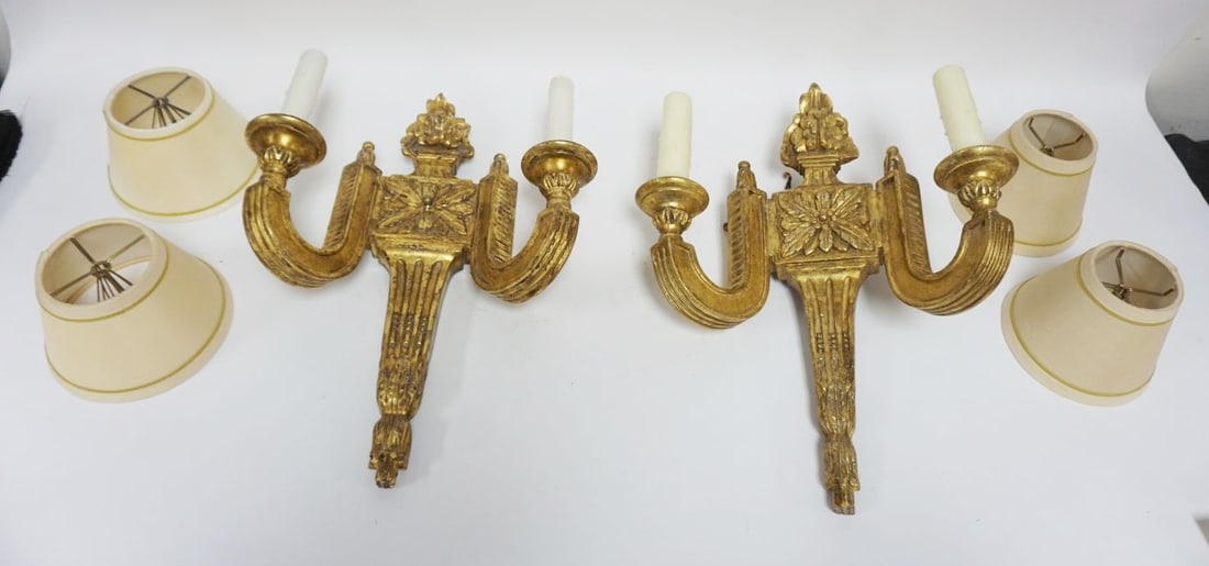 PAIR OF NEOCLASSICAL CANDLE WALL SCONCES (1 of 3)