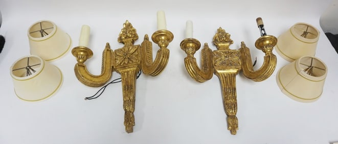 PAIR OF NEOCLASSICAL CANDLE WALL SCONCES