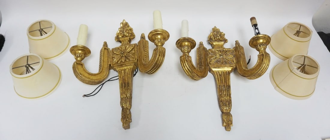 PAIR OF NEOCLASSICAL CANDLE WALL SCONCES (1 of 3)