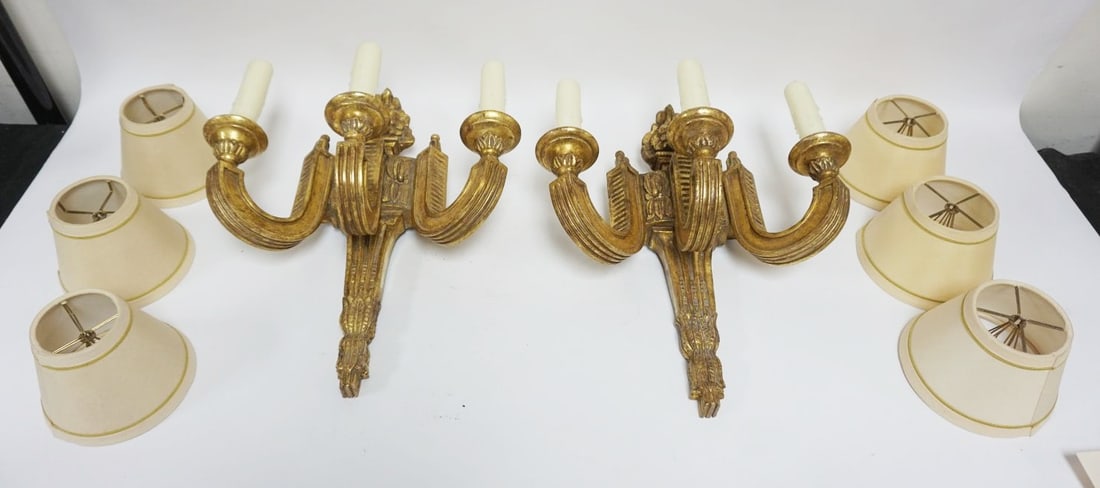 PAIR OF NEOCLASSICAL CANDLE WALL SCONCES (1 of 4)
