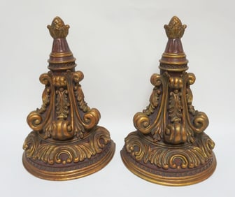 CONTEMPORARY GILT DECORATED WALL SCONCES