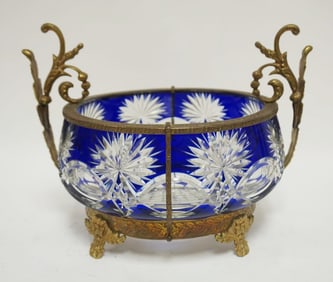 COBALT CUT TO CLEAR CENTER BOWL