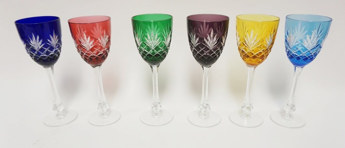 FABERGE COLORED CUT TO CLEAR WINES (1 of 8)