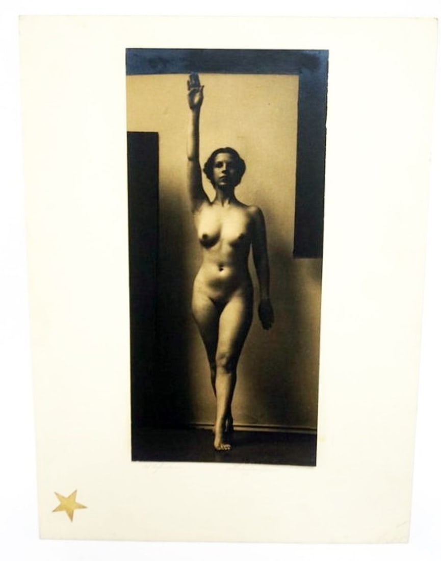 H RICHARDSON CREMER PHOTOGRAPHER: H RICHARDSON CREMER PHOTOGRAPHER (1878-1942) NEW YORK, NEW JERSEY, PHOTO OF NUDE WOMAN, 1937, EXHIBIT TAGS ON REVERSE, APPROXIMATELY 14 /2 IN X 20 IN OVERALL