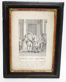 FRAMED ENGRAVING OF LOUIS XVI FAIRWELL