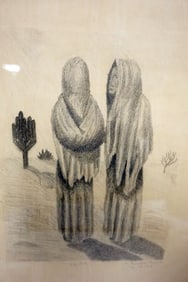 FRAMED PRINT OF 2 CLOAKED PEOPLE