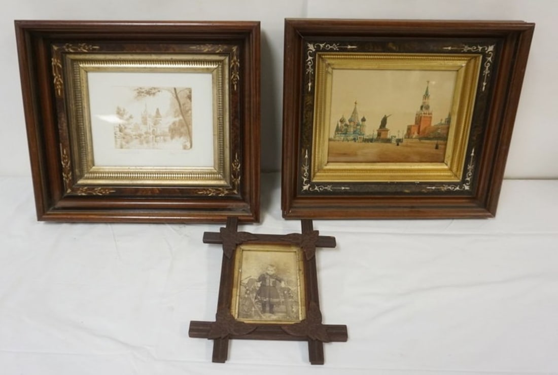 ASSORTED ANTIQUE SHADOW BOX & CRISS CROSS FRAMES (1 of 4)