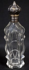 CUT GLASS PERFUME WITH SILVER LID