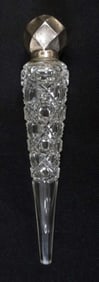 CUT GLASS PERFUME WITH SILVER LID