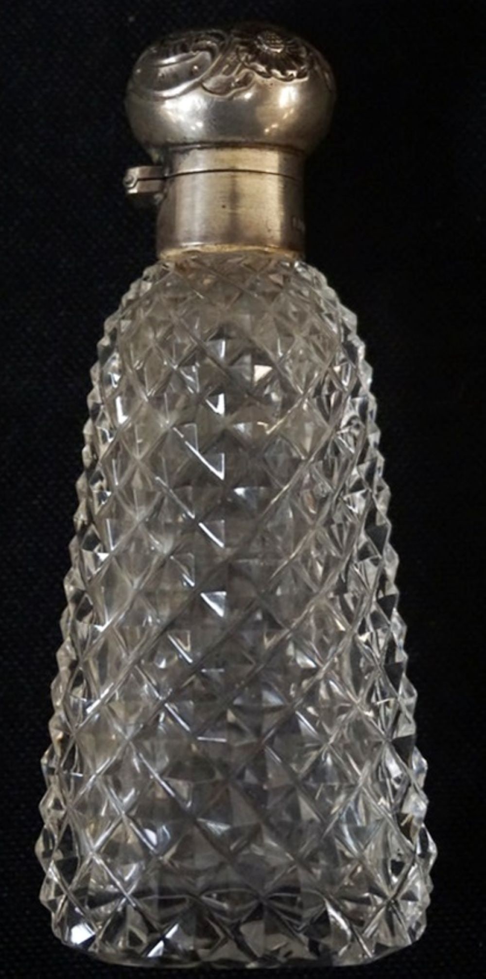 REPOUSSE STERLING SILVER CUT GLASS PERFUME (1 of 3)